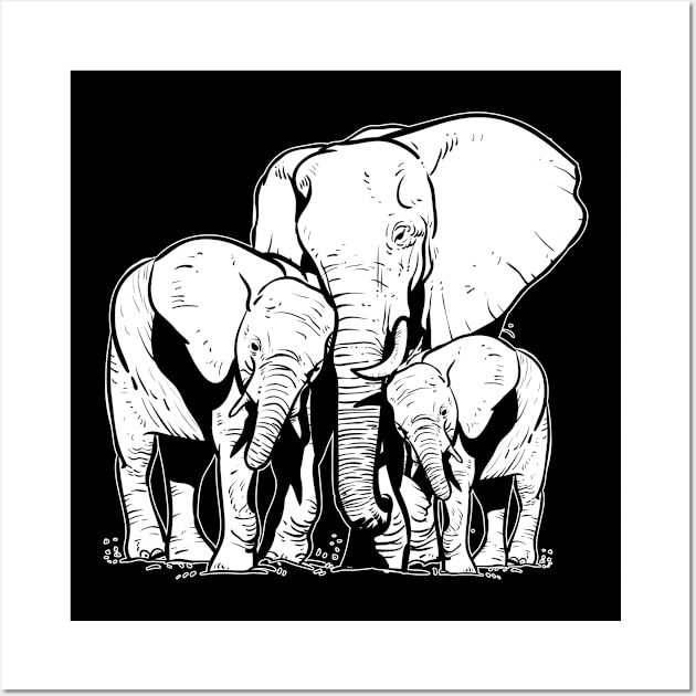 Safari Wildlife Elephant Wall Art by shirtsyoulike